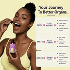 Person using Better Organs Gut Garden liquid digestive supplement